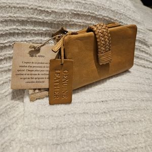 New Genuine Leather Vintage Look Women's Tri-Fold Wallet Handcrafted in India